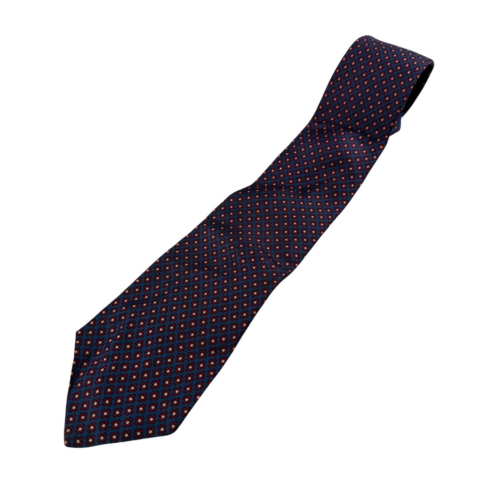 Brooks Brothers Tie Mens One Size Blue Red Silk Floral Foulard Makers England